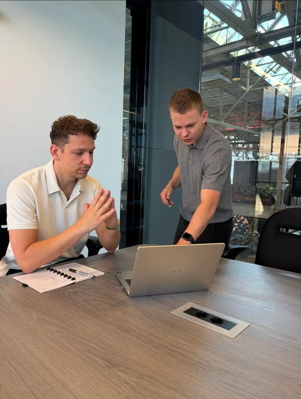 Chris Noordhoek and Dennis van der Heijden working together at Datavore
